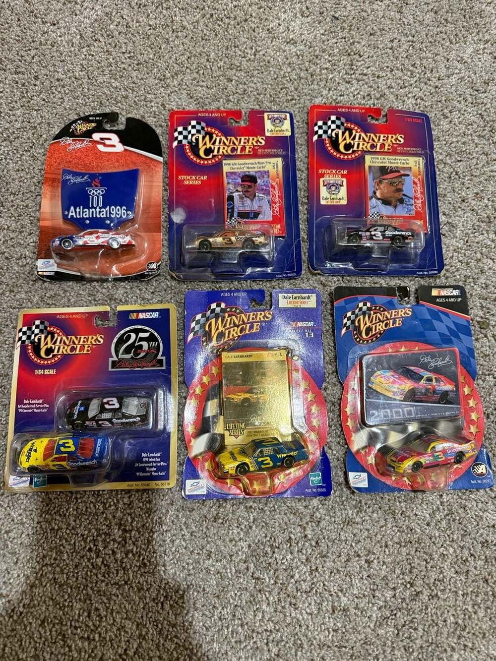 Lot of 6 Dale Earnhardt Winner's Circle 1/64 Scale NASCAR Diecast Cars